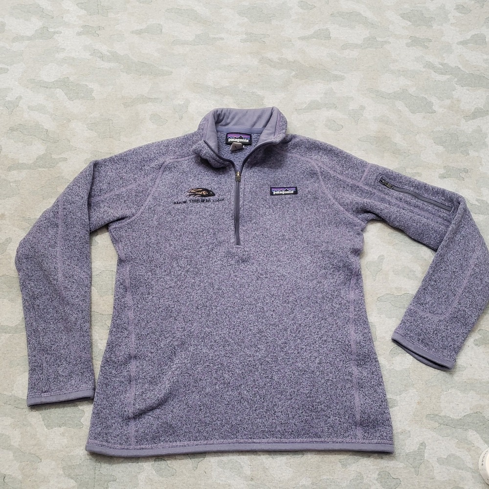 Patagonia Sweatshirt Womens Small Purple‎ Better Sweater Quarter Zip Branded